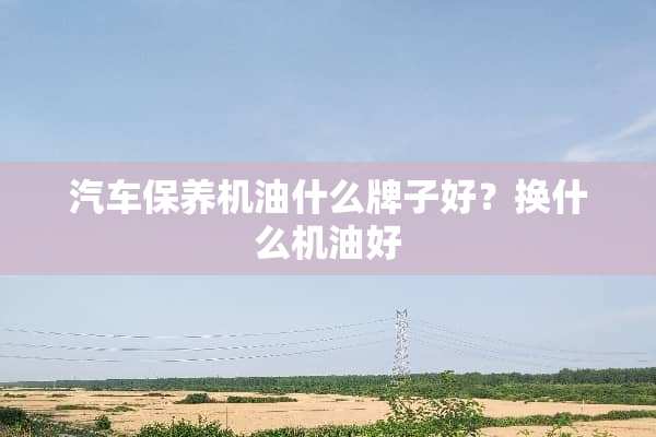汽车保养机油什么牌子好？换什么机油好
