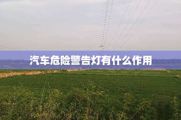 汽车危险警告灯有什么作用