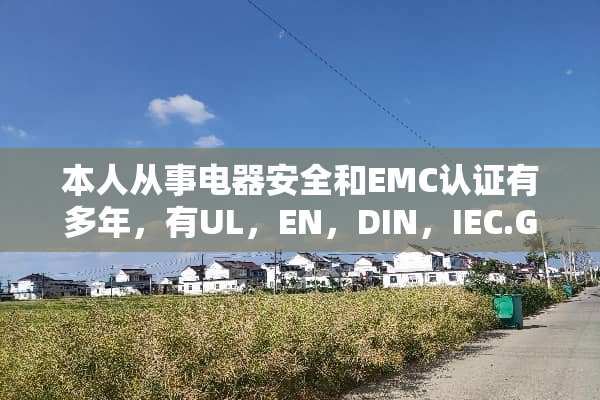 本人从事电器安全和EMC认证有多年，有UL，EN，DIN，IEC.GB等标准