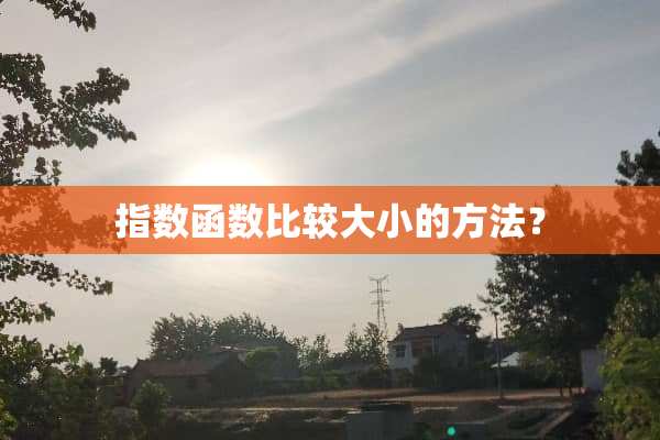 指数函数比较大小的方法？