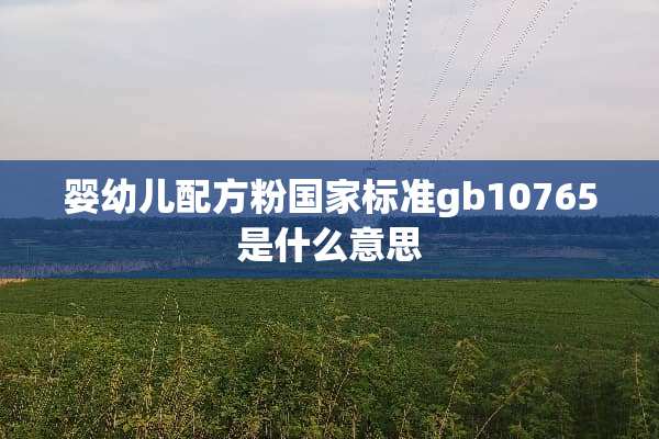 婴幼儿配方粉国家标准gb10765是什么意思