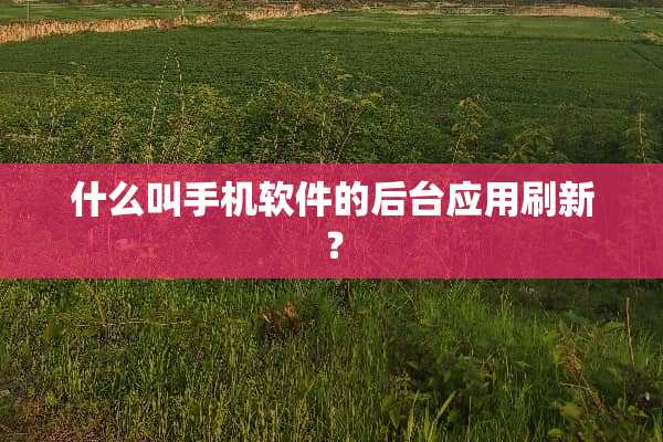 什么叫手机软件的后台应用刷新？