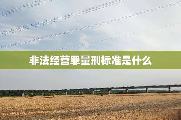 非法经营罪量刑标准是什么