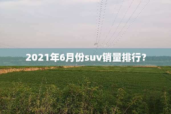 2021年6月份suv销量排行？