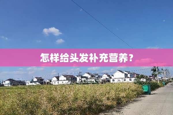 怎样给头发补充营养？