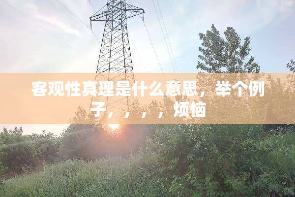 客观性真理是什么意思，举个例子，，，，烦恼