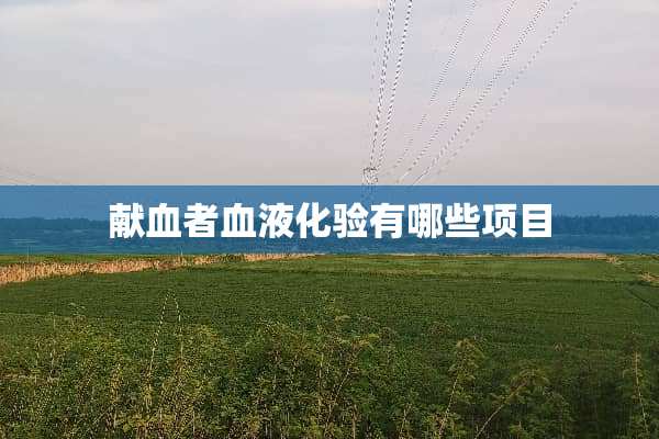 献血者血液化验有哪些项目