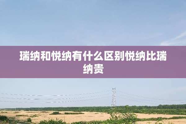 瑞纳和悦纳有什么区别悦纳比瑞纳贵