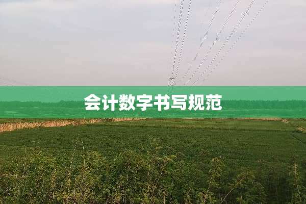 会计数字书写规范