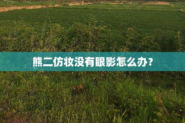 熊二仿妆没有眼影怎么办？