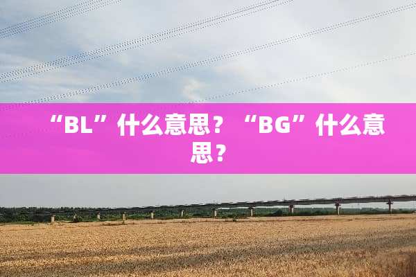 “BL”什么意思？“BG”什么意思？