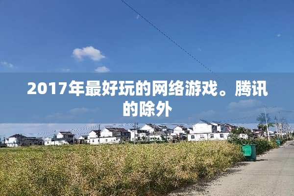 2017年最好玩的网络游戏。腾讯的除外