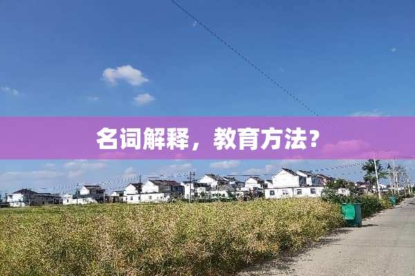 名词解释，教育方法？