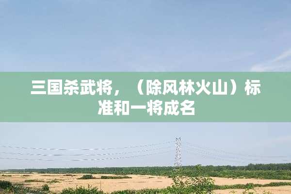 三国杀武将，（除风林火山）标准和一将成名
