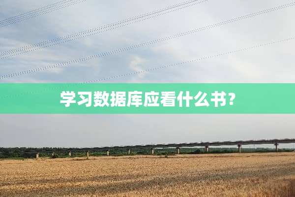 学习数据库应看什么书？