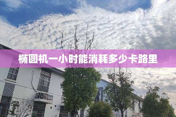 椭圆机一小时能消耗多少卡路里
