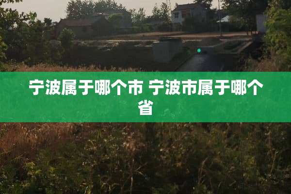 宁波属于哪个市 宁波市属于哪个省