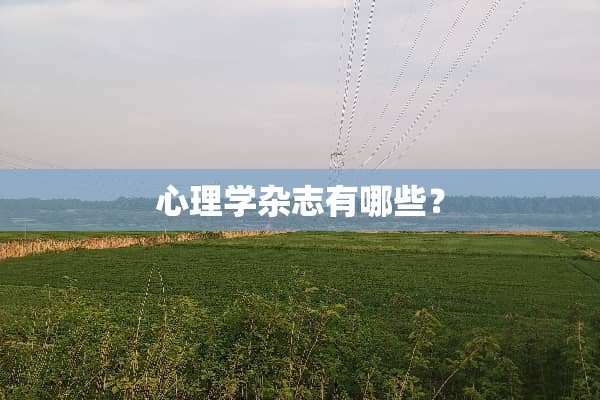 心理学杂志有哪些？