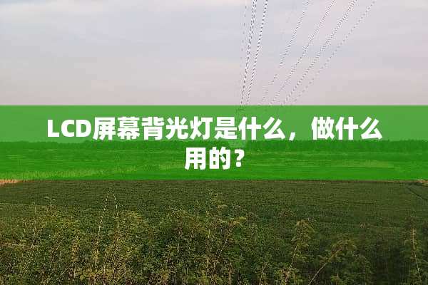 LCD屏幕背光灯是什么，做什么用的？