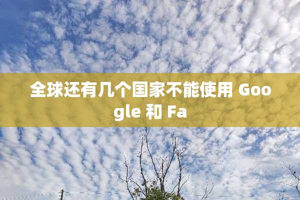 全球还有几个国家不能使用 Google 和 Fa