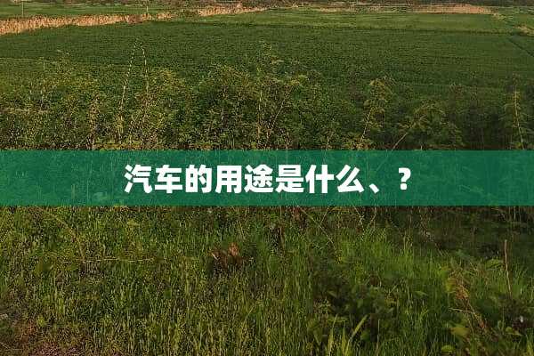 汽车的用途是什么、？