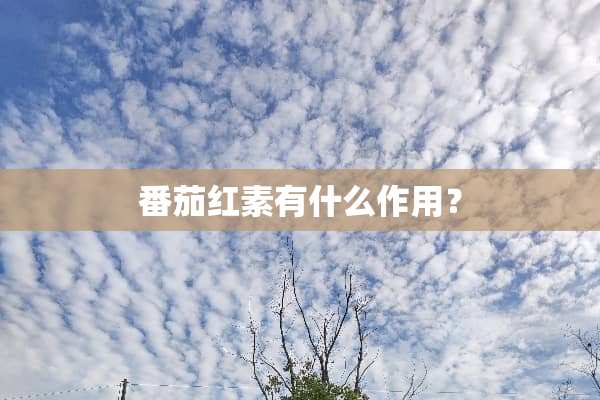 番茄红素有什么作用？