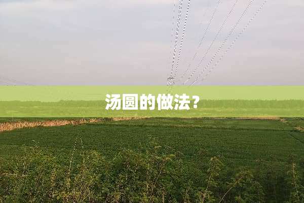 汤圆的做法？
