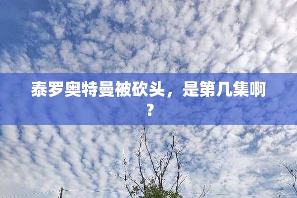 泰罗奥特曼被砍头，是第几集啊？