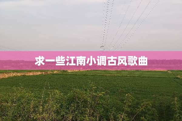 求一些江南小调古风歌曲