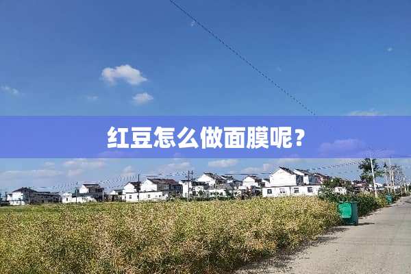 红豆怎么做面膜呢？