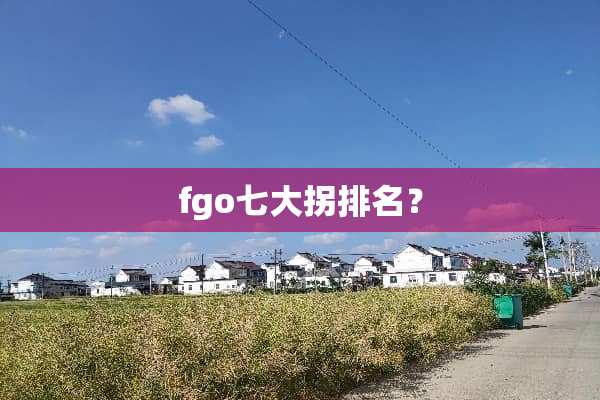 fgo七大拐排名？