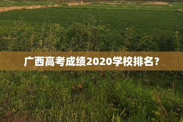 广西高考成绩2020学校排名？