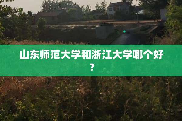山东师范大学和浙江大学哪个好？