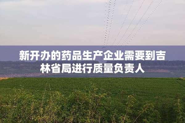 新开办的药品生产企业需要到吉林省局进行质量负责人