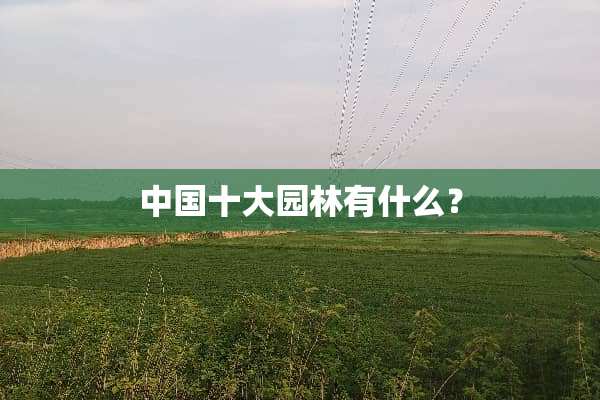 中国十大园林有什么？