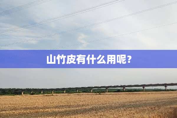 山竹皮有什么用呢？