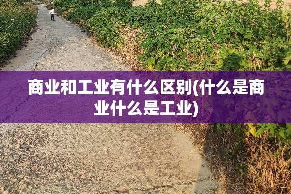 商业和工业有什么区别(什么是商业什么是工业)