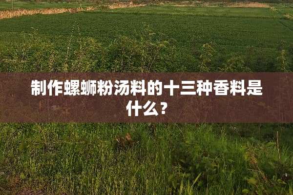 制作螺蛳粉汤料的十三种香料是什么？