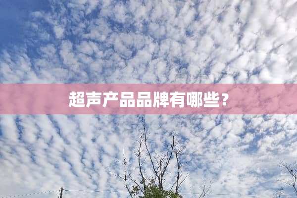 超声产品品牌有哪些？