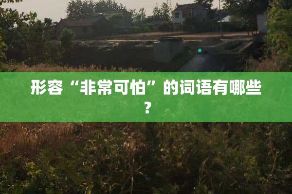 形容“非常可怕”的词语有哪些？