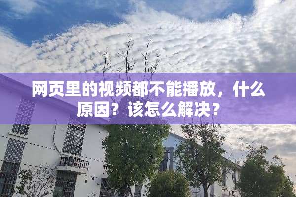 网页里的视频都不能播放，什么原因？该怎么解决？