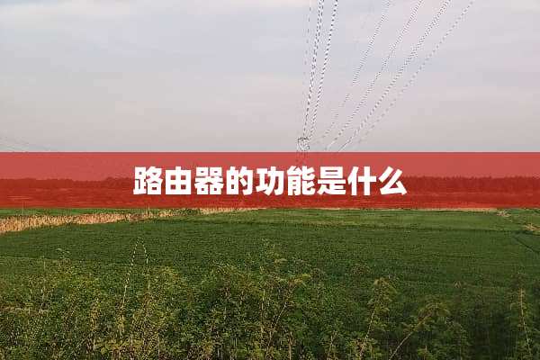 路由器的功能是什么
