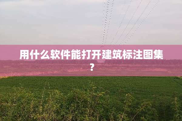 用什么软件能打开建筑标注图集？