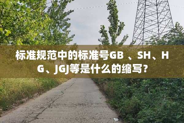 标准规范中的标准号GB 、SH、HG、JGJ等是什么的缩写？