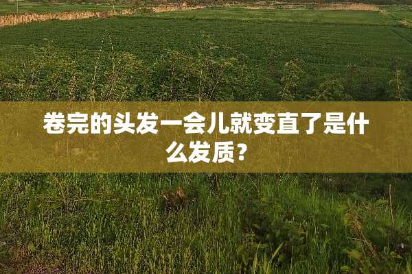 卷完的头发一会儿就变直了是什么发质？