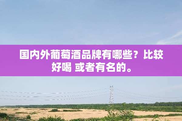 国内外葡萄酒品牌有哪些？比较好喝 或者有名的。