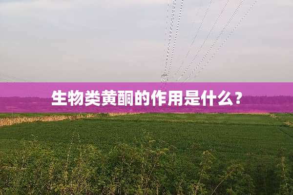 生物类黄酮的作用是什么？
