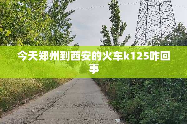 今天郑州到西安的火车k125咋回事
