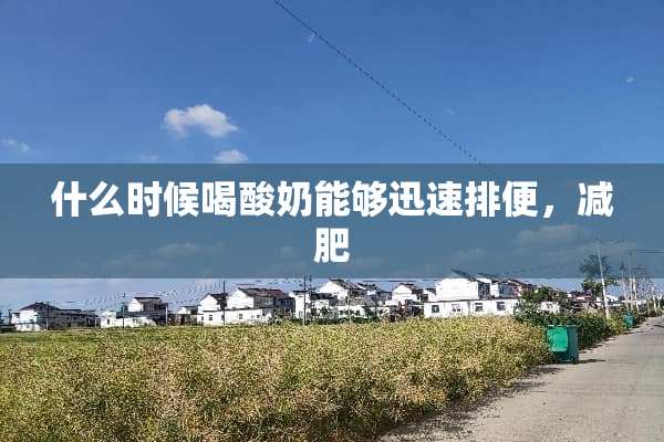 什么时候喝酸奶能够迅速排便，减肥