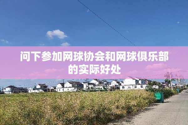 问下参加网球协会和网球俱乐部的实际好处